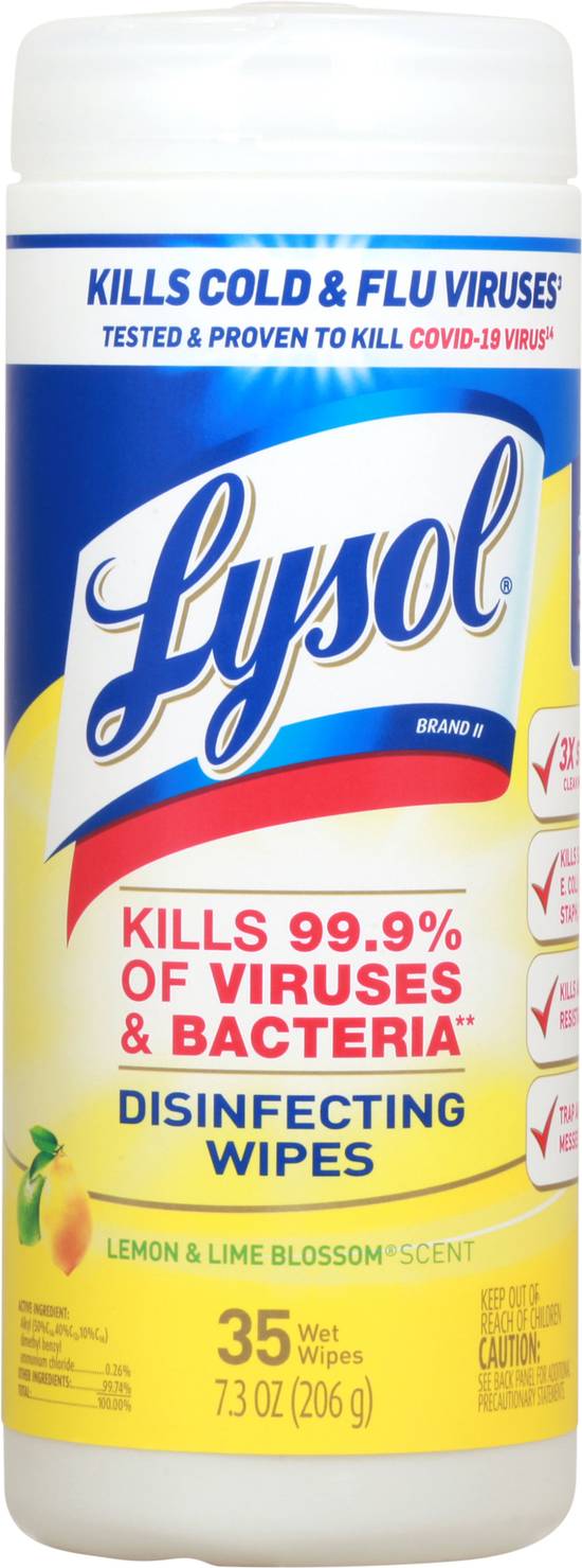 Lysol Lemon & Lime Blossom Scent Disinfecting Wipes (35 ct)