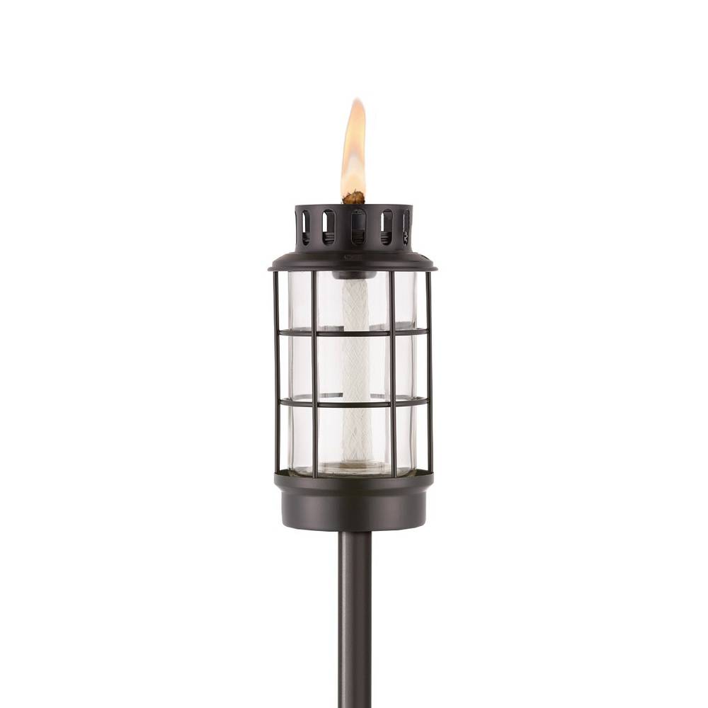 TIKI 64-in Black Metal with Glass Garden Torch | 1120096