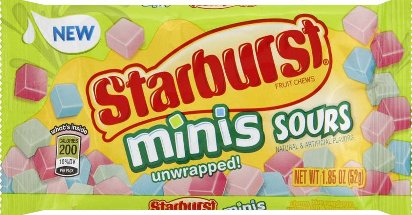 Starburst Minis Unwrapped Fruit Chews Sours (1.9 oz)