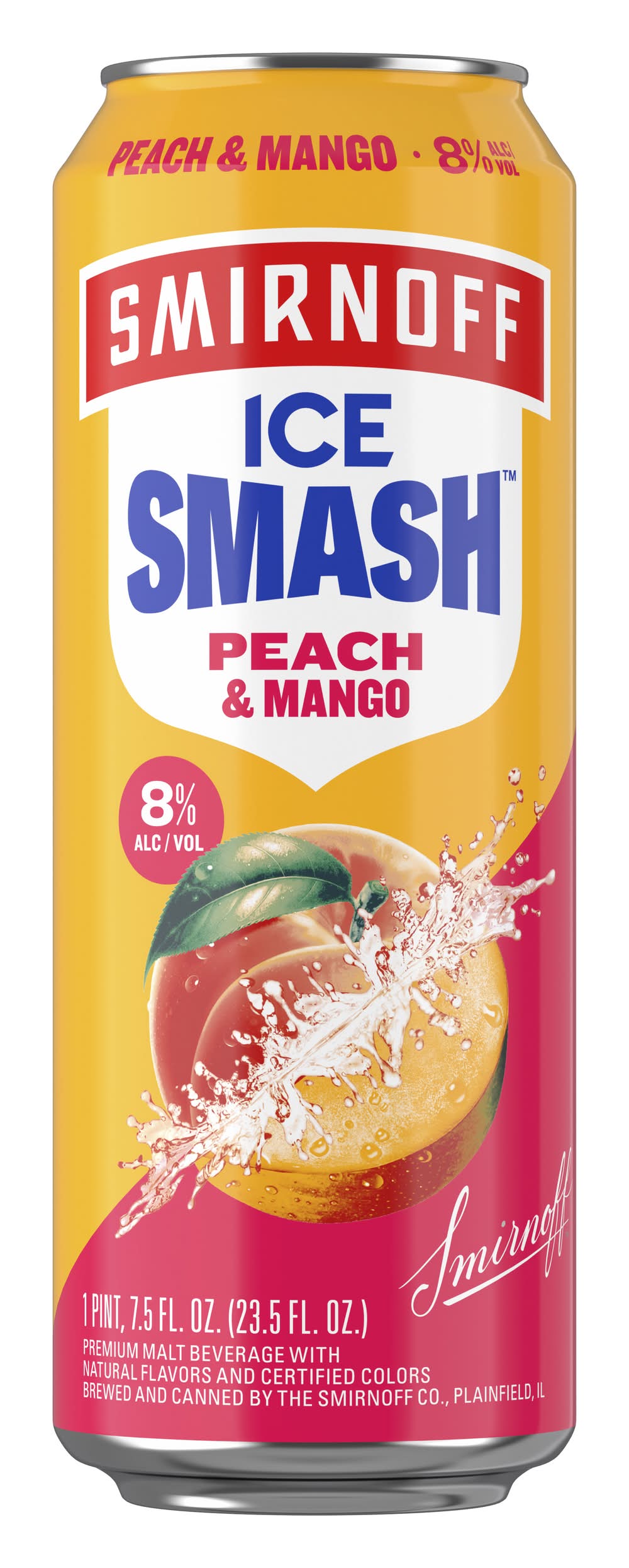 Smirnoff Premium Malt Ice Smash Beer, Peach + Mango (23.5 fl oz)