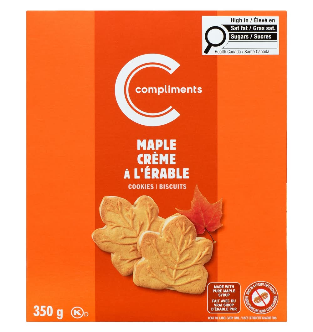 Compliments biscuits en forme de feuilles d'érable (350 g) - maple cream cookies (350 g)