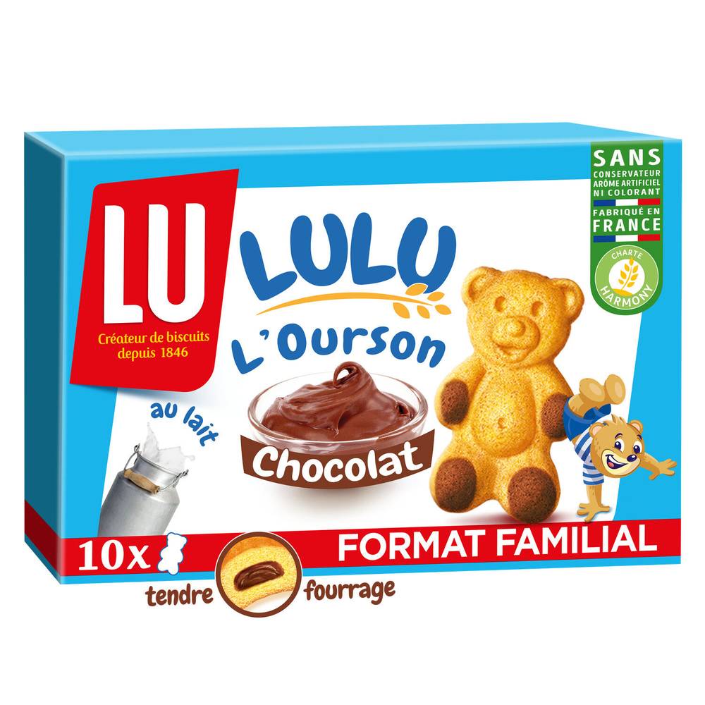 Lu - Lulu l'ourson gâteaux fourrés au chocolat (10 pièces)