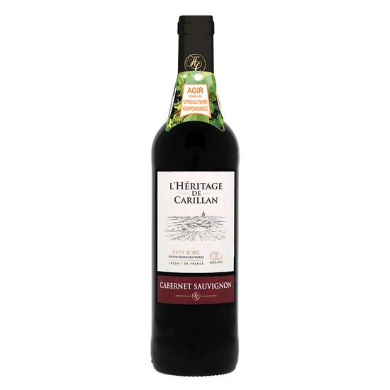 L'heritage de Carillan - Cabernet sauvignon vin rouge (750 ml)