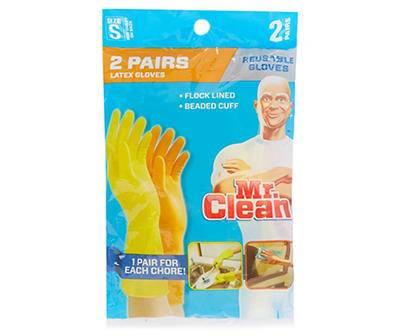 Small Reusable Latex Gloves, 2-Pairs