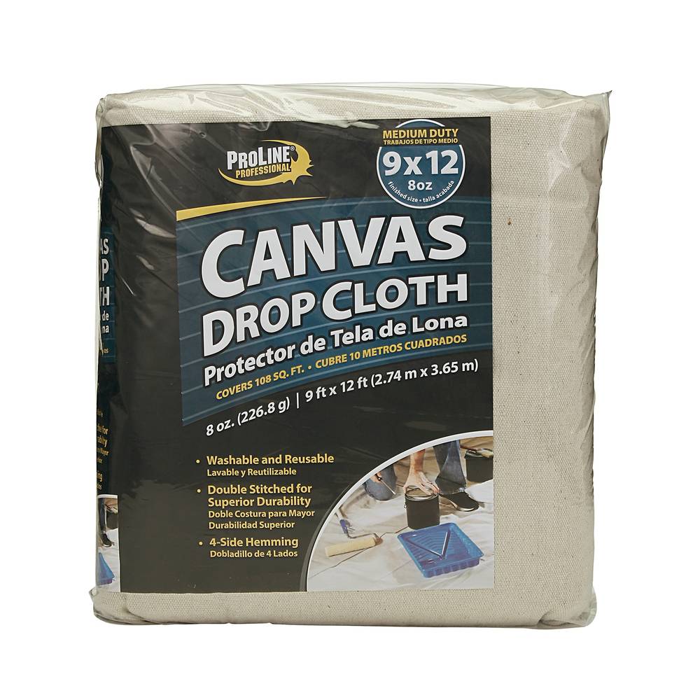 ProLine 8OZ Canvas 9-ft x 12-ft Drop Cloth | K-CD912-8P