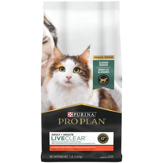 Purina Pro Plan Liveclear Salmon & Rice Formula Dry Cat Food (7 lbs)