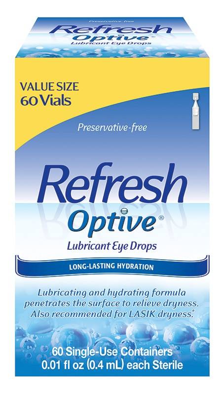 Refresh Optive Lubricant Eye Drops, 60CT