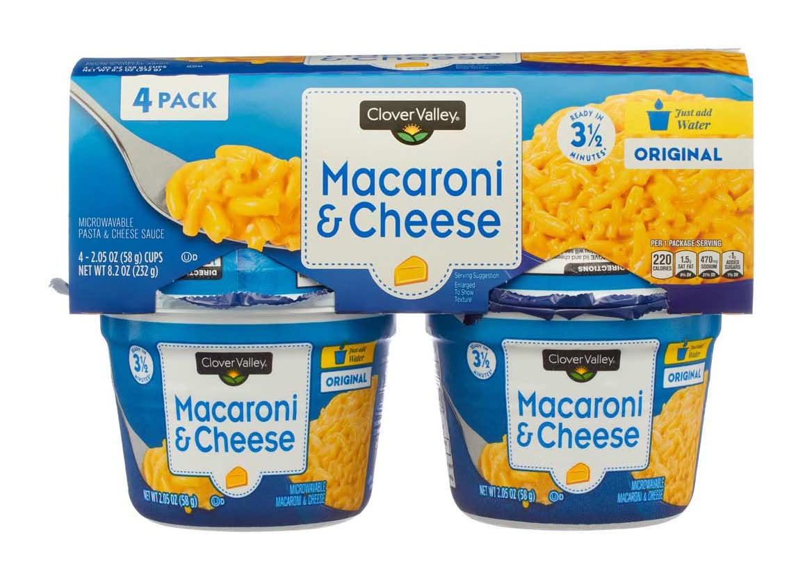 Clover Valley Macaroni & Cheese Cups 4 Ct
