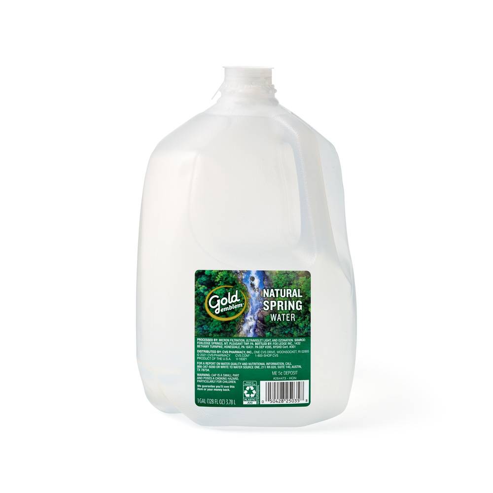 Gold Emblem Natural Spring Water, 128 Oz