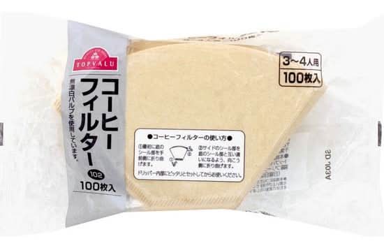 トップバリュ 珈琲フィルター三四人用 100枚