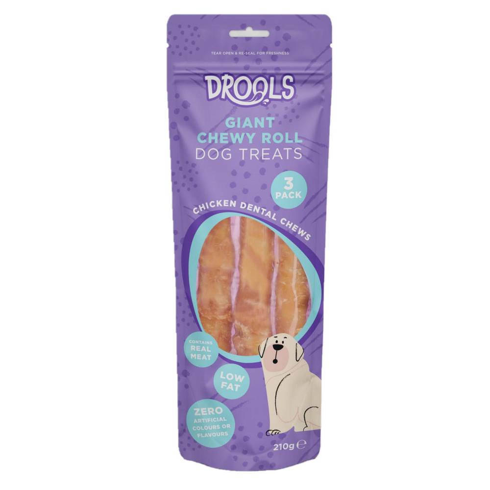 Drools 3 Pack Giant Chewy Roll Dog Treats
