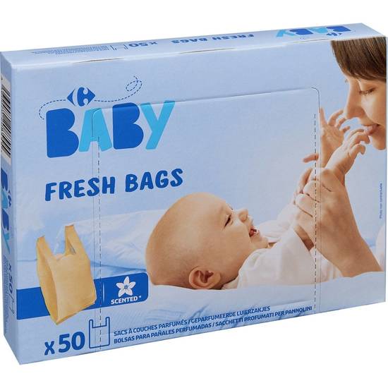 Carrefour Baby - Sacs à couches parfumés (50 pièces)