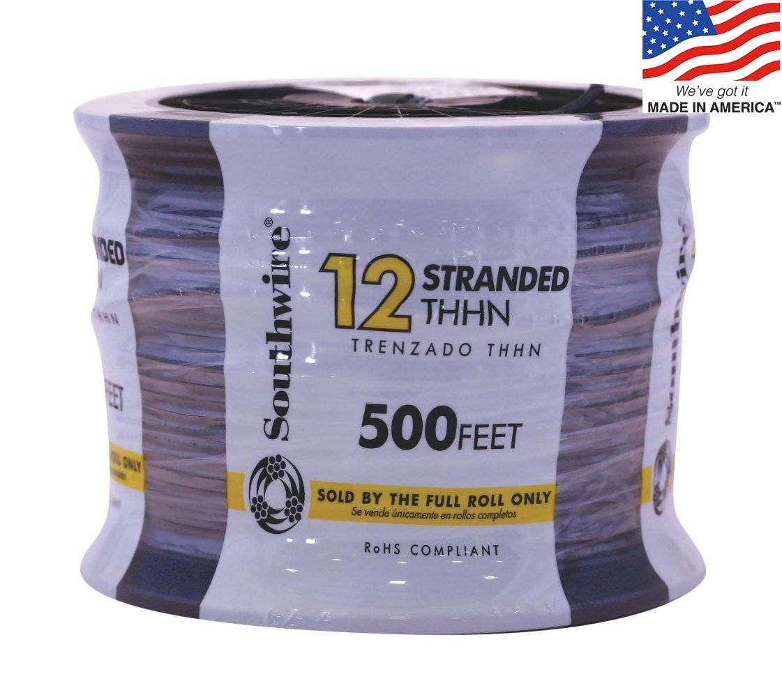 Southwire 500-ft 12-AWG Black Stranded Copper Thhn Wire (By-the-roll) | 22964158