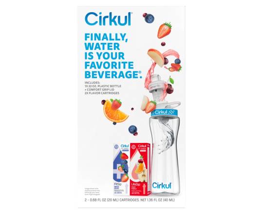 Cirkul Plastic Water Bottle Starter Kit, Fruit Punch-Mixed Berry (1.36 fl oz)