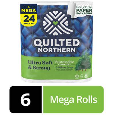 Quilted Northern Ultra Soft & Strong Toilet Paper, 6 Mega Rolls - 6 RL