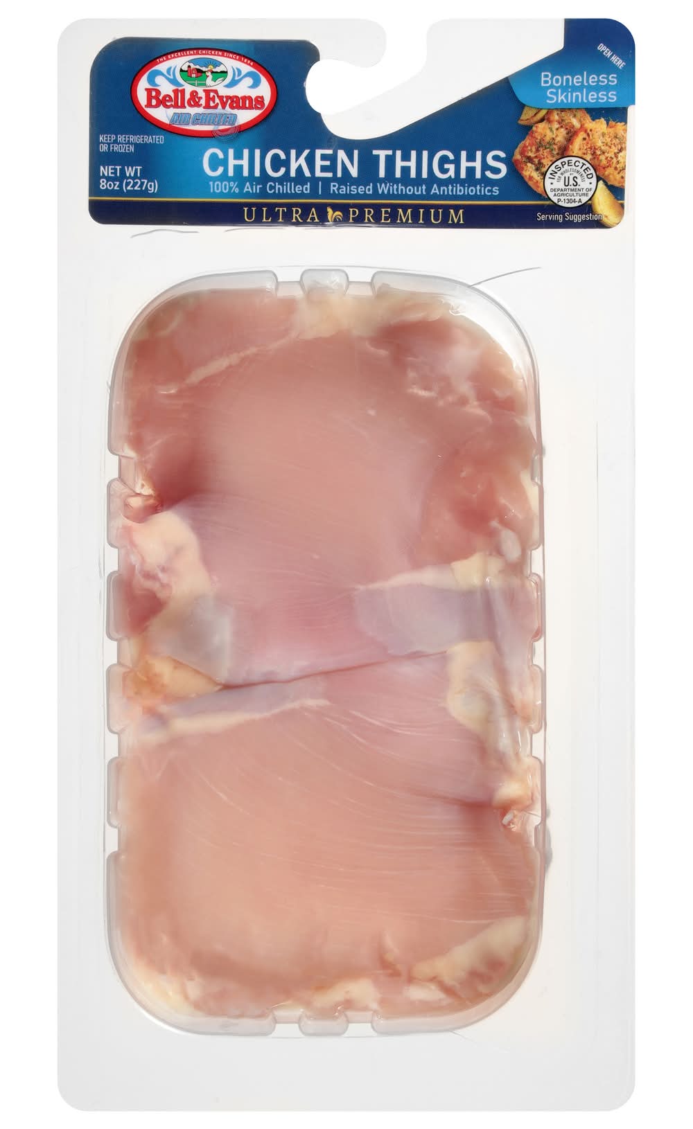 Bell & Evans Boneless Skinless Chicken Thighs (8 oz)