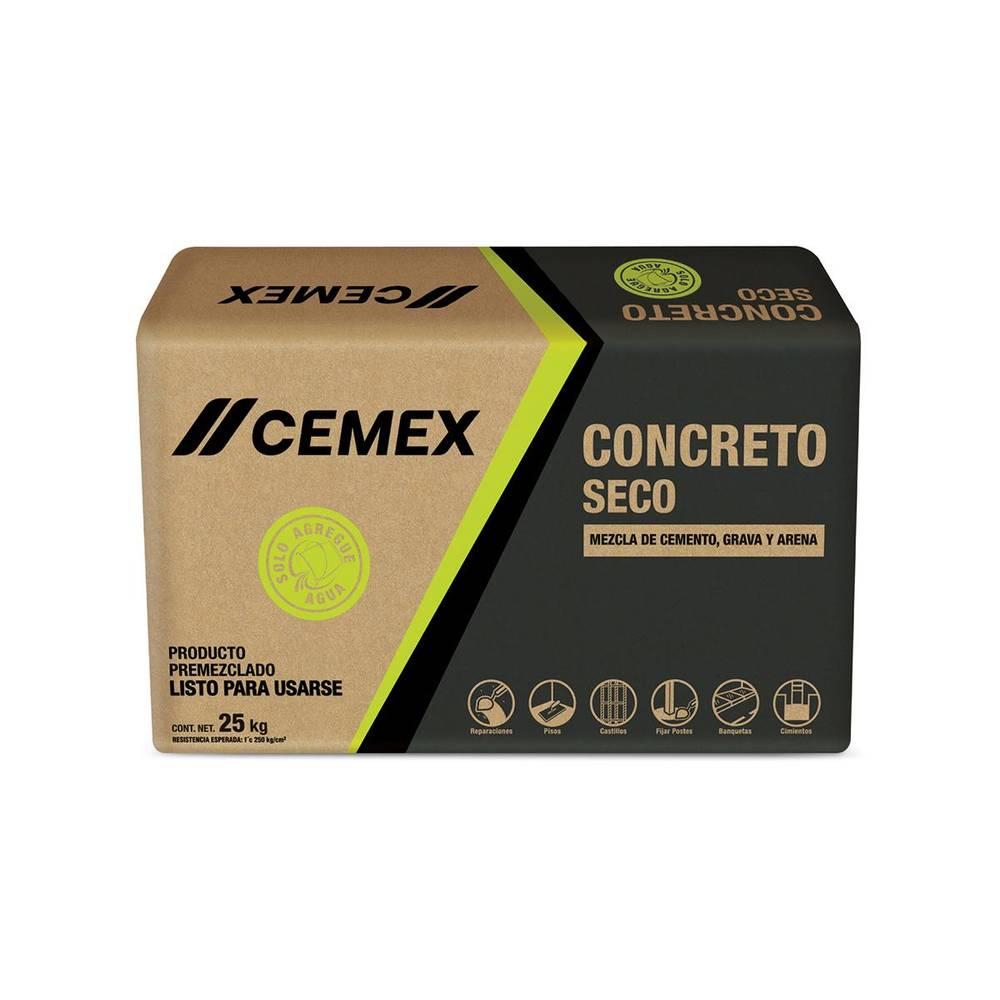 Cemex concreto seco gris (bulto 25 kg)