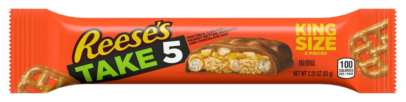 Reese's Take5 Chocolate Peanut Butter King Size Candy Bar (2.25 oz, 3 ct)
