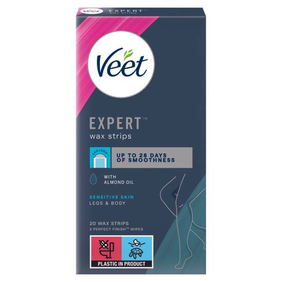 Veet Expert Legs & Body Wax Strips With Almond Oil (20 ct)