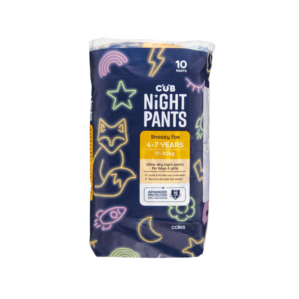 Coles Nights Pants For 4-7 Years Kids