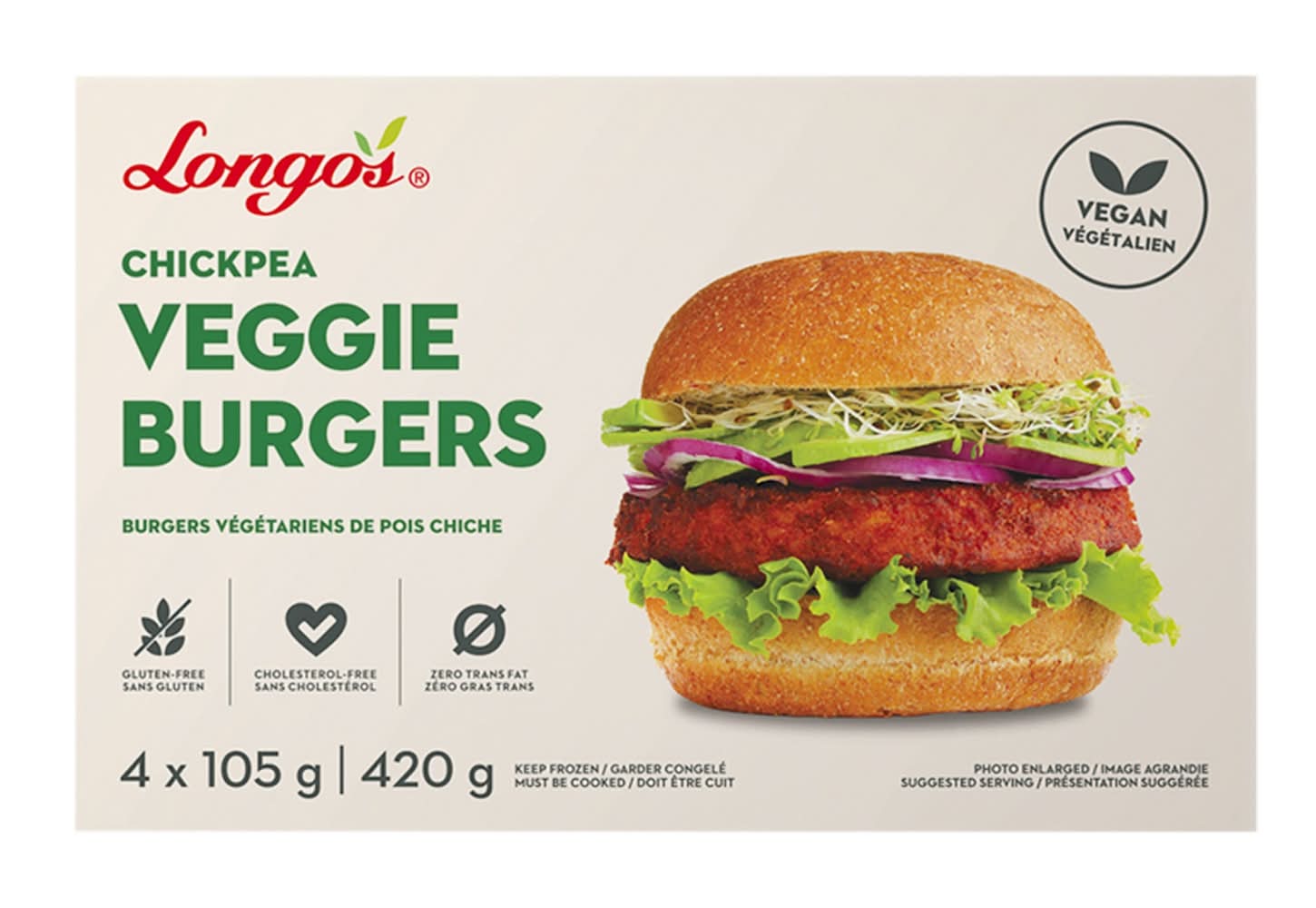 Longo's Chickpea Veggie Burgers (420 g)