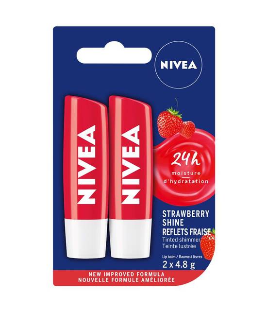 Nivea Lip Care Fruity Shine Strawberry Duo (2 x 4.8 g)