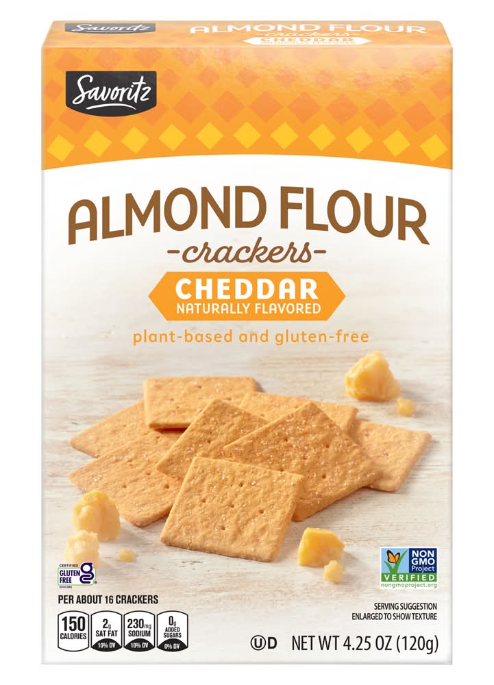 Savoritz Almond Flour Cracker, Cheddar (4.25 oz)