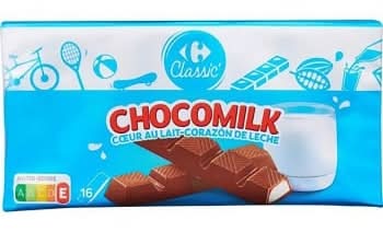 Mini barrita de chocolate con corazón de leche Carrefour Classic 200 g.