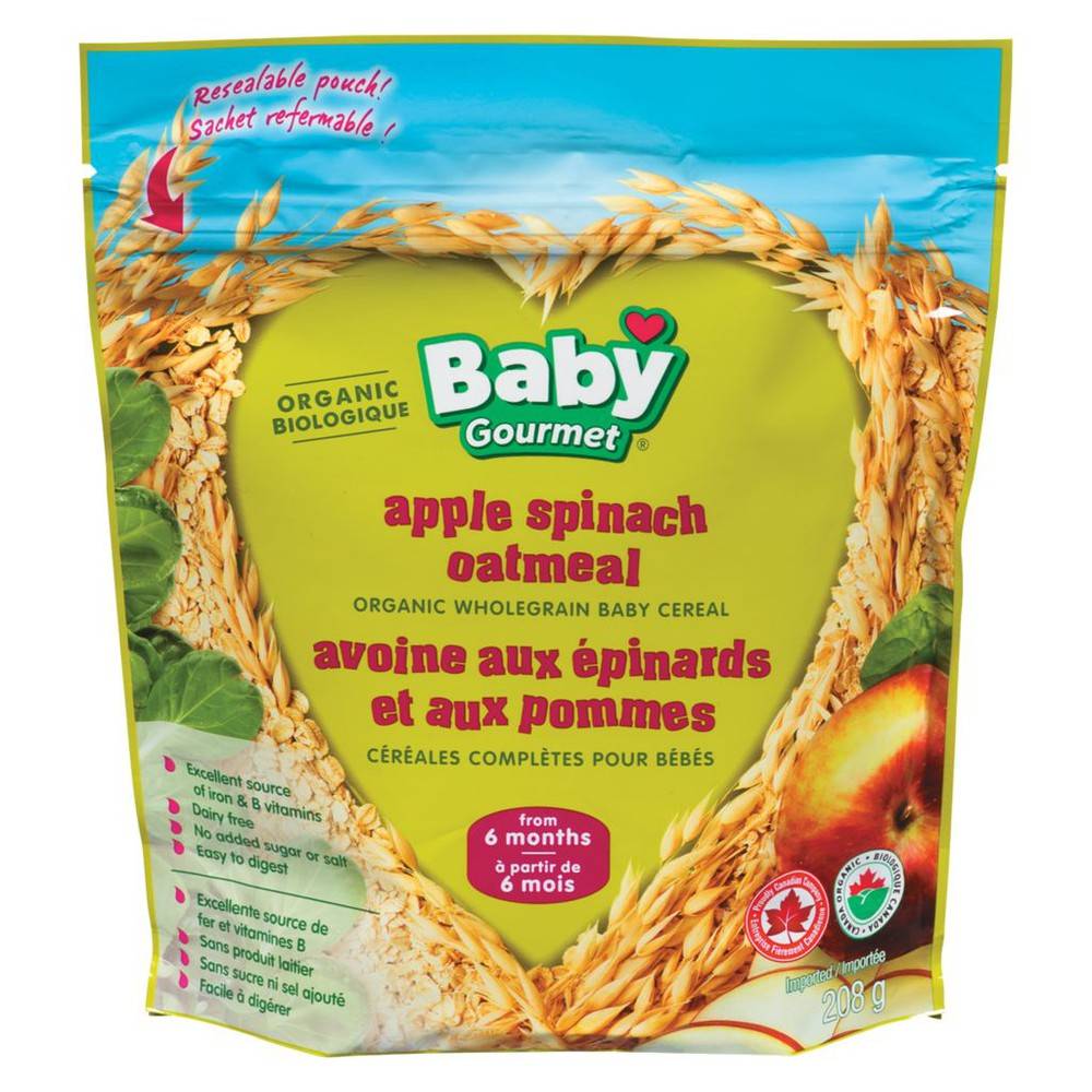 Baby Gourmet Apple Spinach Oatmeal Cereal (208 g)