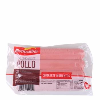 Salchichas de pollo Montealbor sin gluten 250 g.