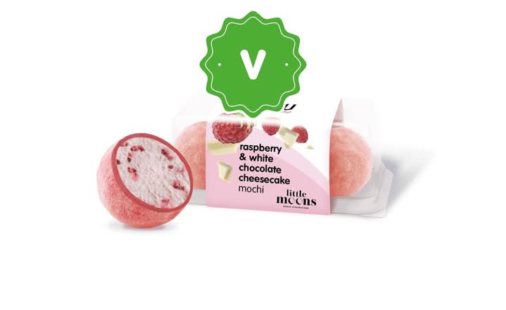 raspberry & white chocolate cheesecake mochi