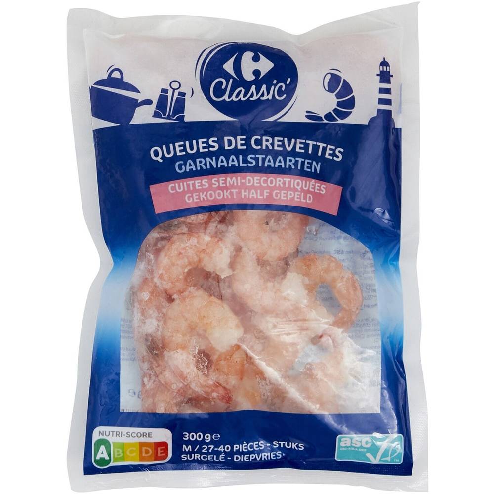 Carrefour Classic' - Queues de crevettes m semi décortiquées surgelé