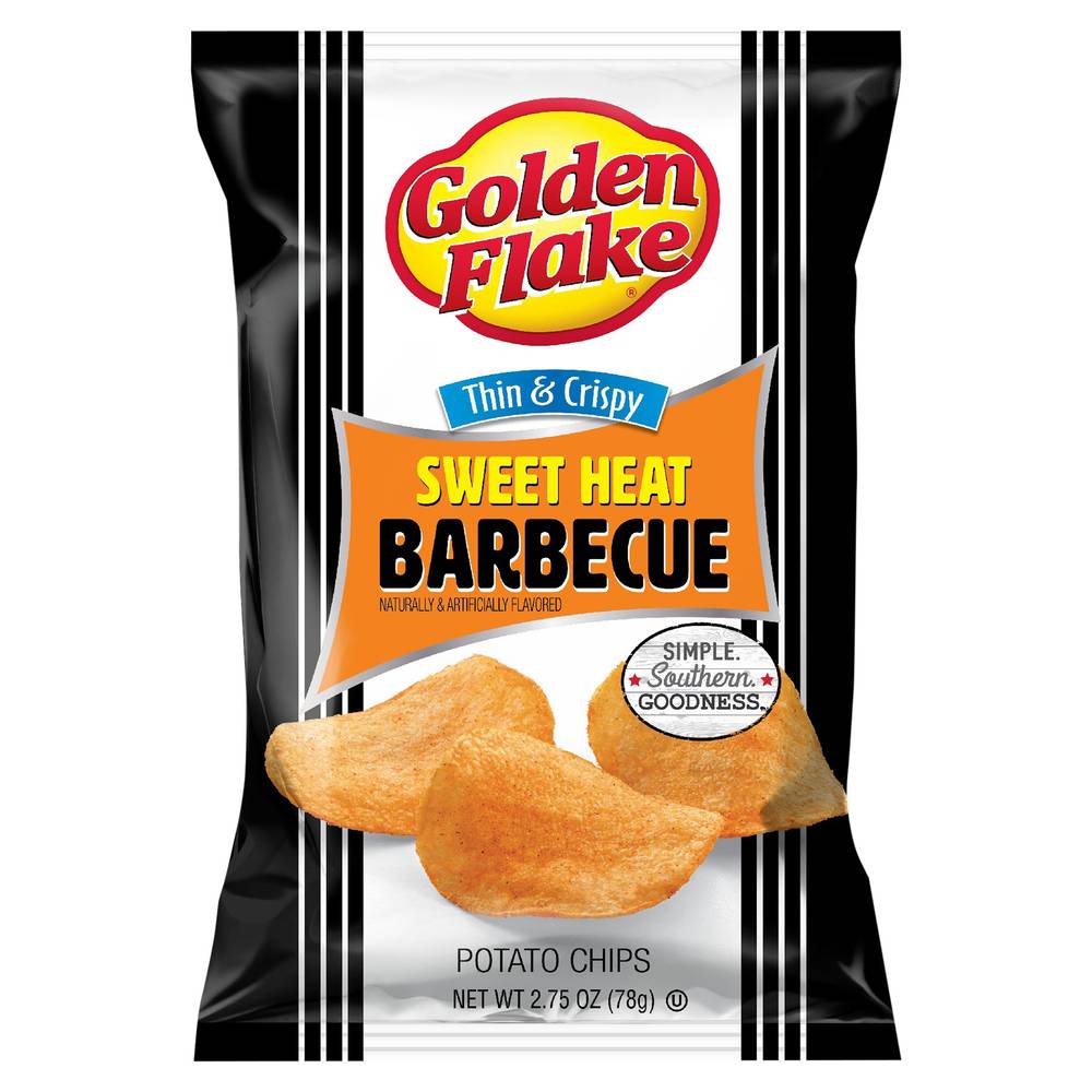 Golden Flake Sweet Heat Barbecue Thin & Crispy Potato Chips, Sweet Heat (2.75 oz)