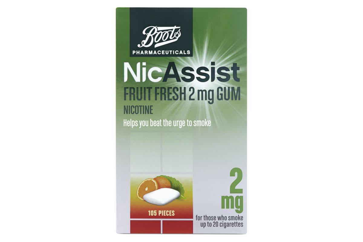 Boots NicAssist Fruit Fresh 2mg Gum- 105 Pieces