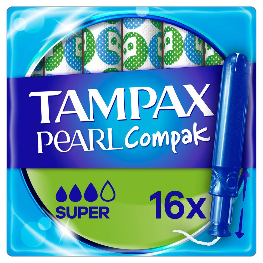 Tampax Pearl Compak Super Tampons with Applicator x16