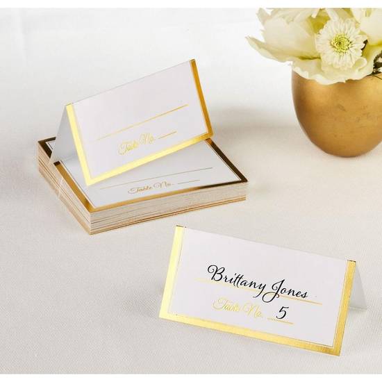 Gold Border Place Cards 50ct