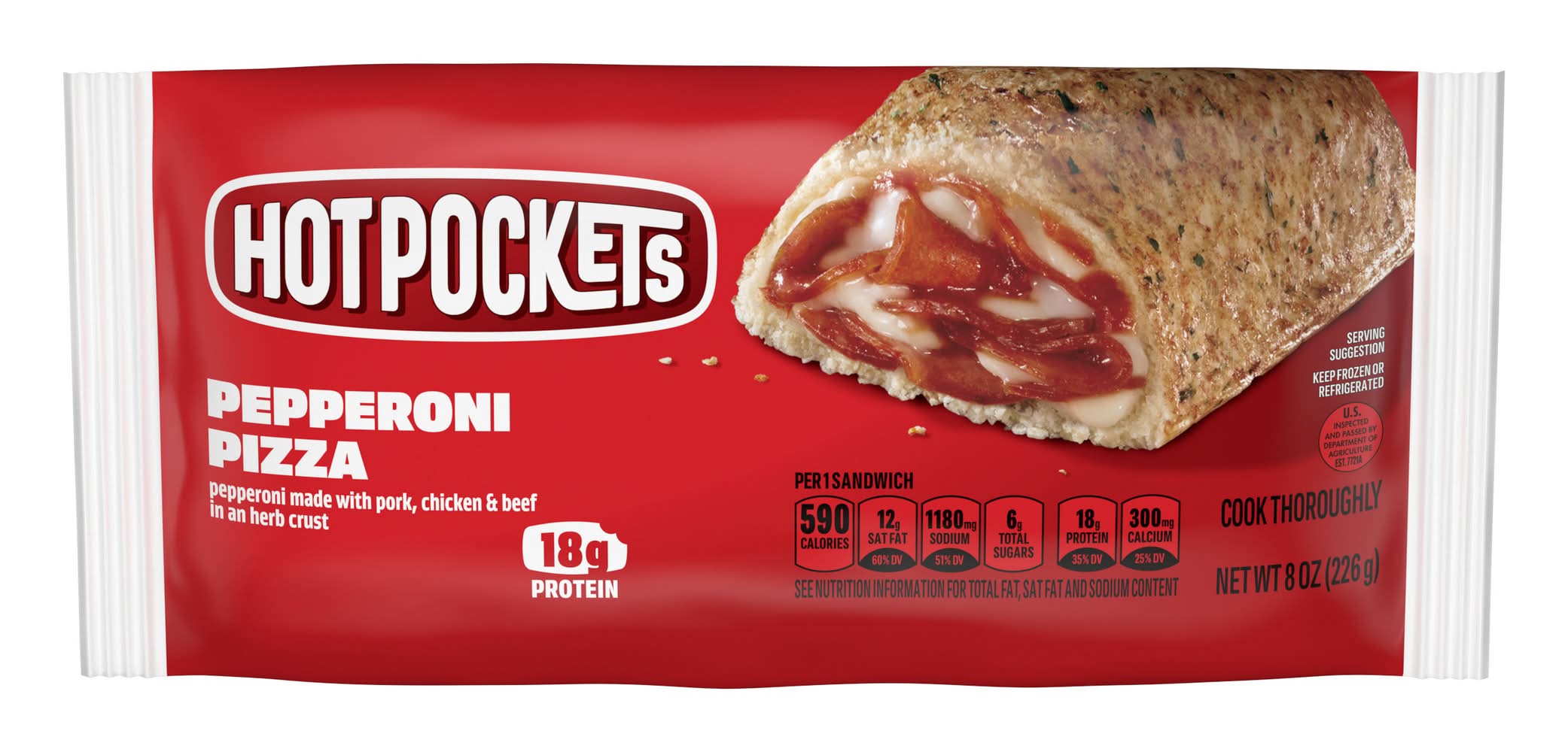Hot Pockets Sandwiches, Pepperoni (8.01 oz)