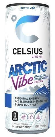 Celsius Frozen Berry Edition Energy Drink, Sparkling Arctic Vibe (12 fl oz)