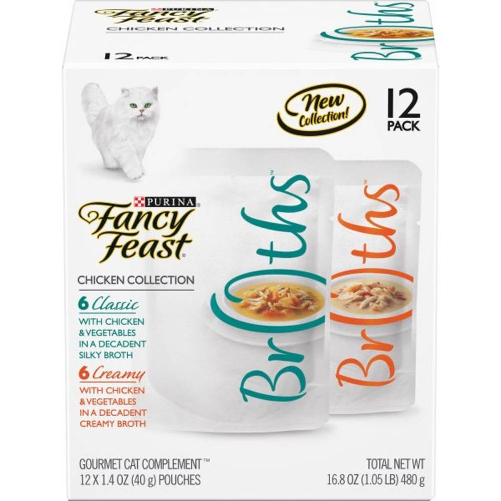 Fancy Feast Broth Chicken Collection Gourmet Cat Complement (12 ct)