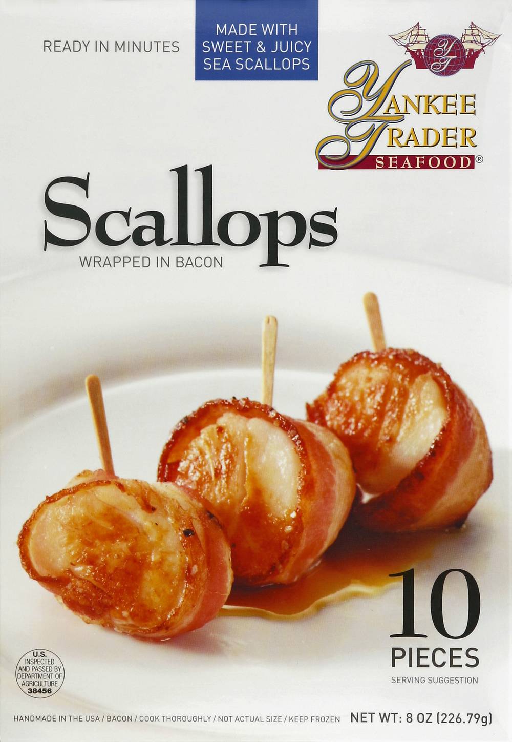 Yankee Trader Seafood Bacon Wrapped Scallops (8 oz, 10 ct)