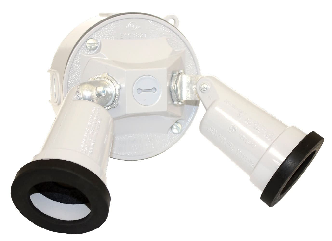 Sigma Engineered Solutions 150 -Watt EQ LED White 2 -Head Switch-Controlled Flood Light with Adjustable