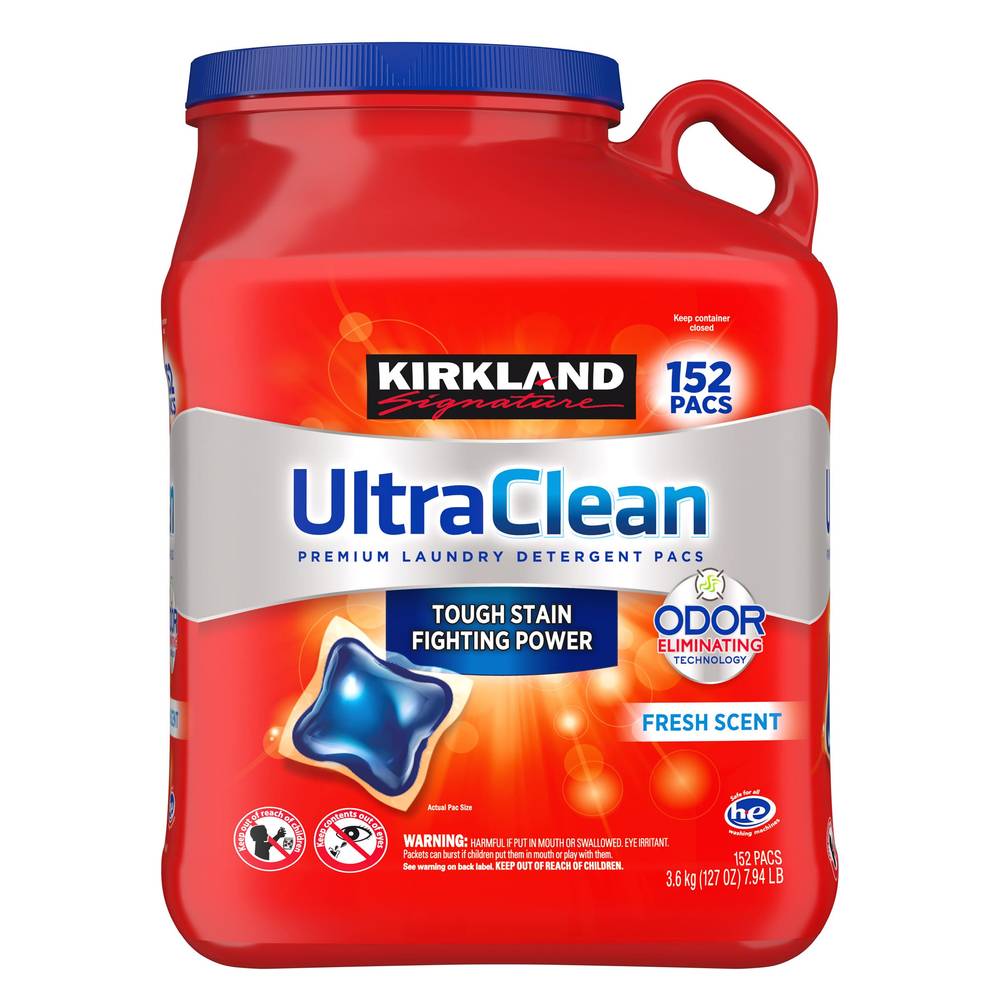 Kirkland Signature Ultra Clean Refreshing Scent Laundry Detergent Pacs (152 ct)