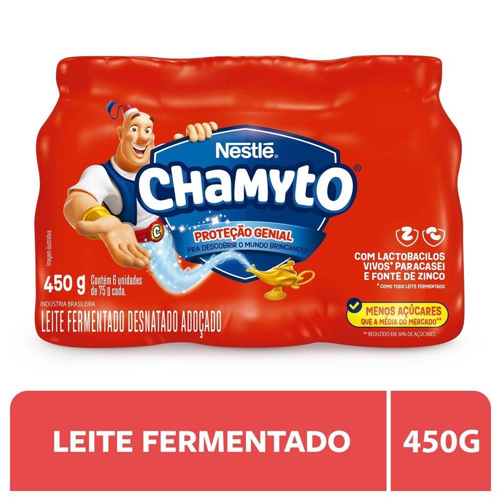 Nestlé leite fermentado chamyto (6x75 g)