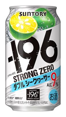 201765：サントリー -196 ストロングゼロ ダブルシークワーサー 350ML缶 / Suntory -196 Strong Zero Double Shekwasha