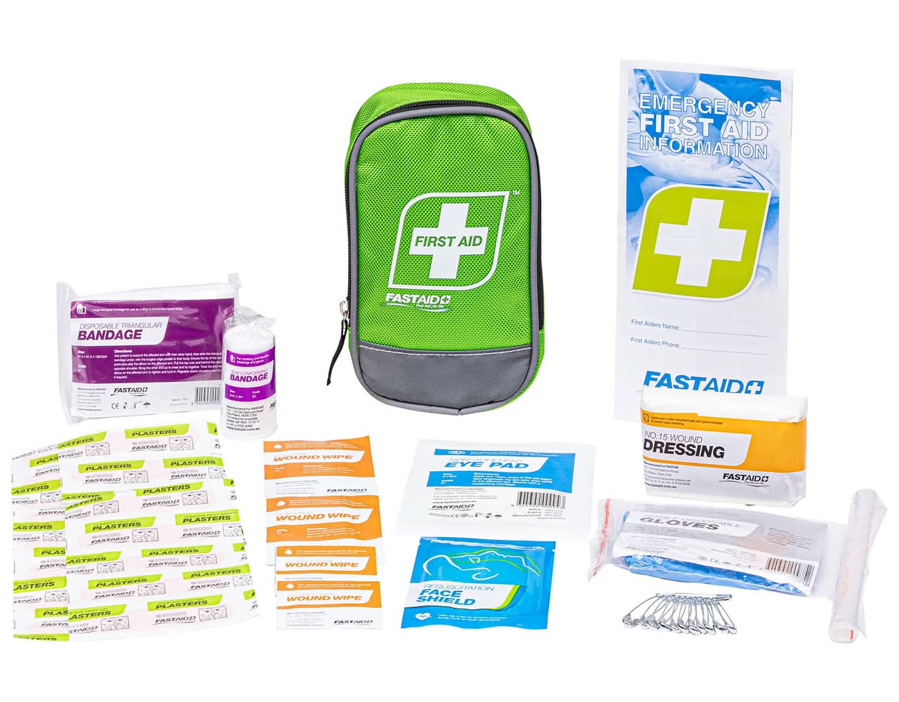 FastAid Green Compact Soft Pack First Aid Kit