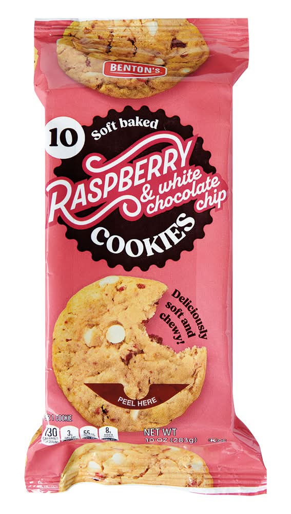 Benton's Soft Baked Cookies, Raspberry-White Chocolate Chip (10 oz, 10 ct)