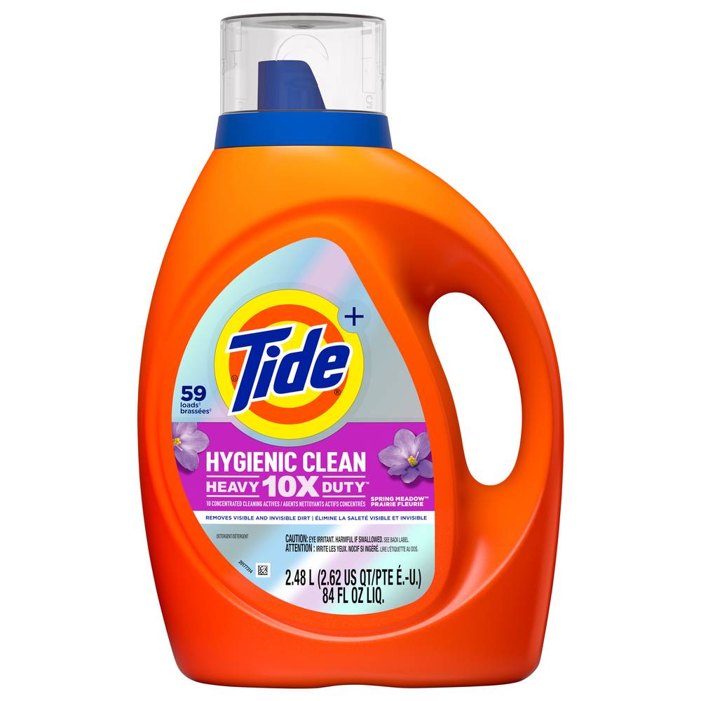 Tide Plus Hygienic Clean Heavy Liquid Laundry Detergent, spring meadow (84 fl oz)