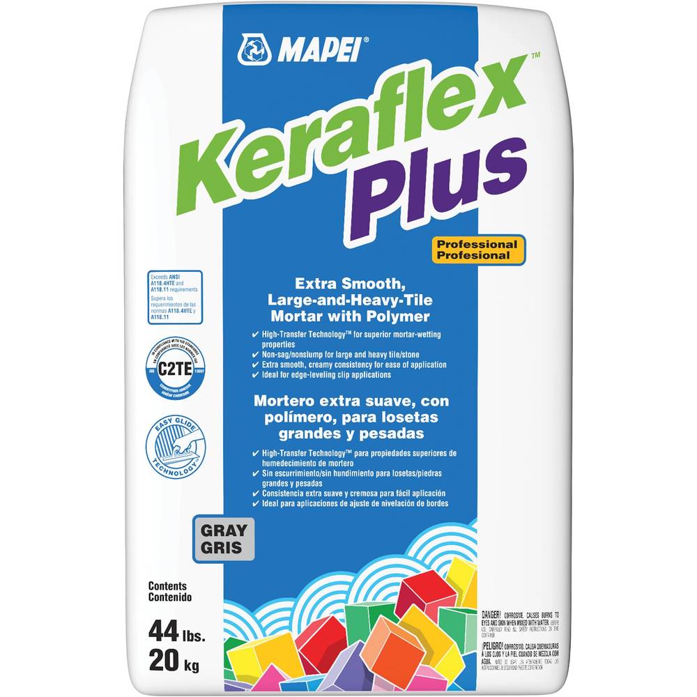 MAPEI Keraflex Plus Gray Thinset/Medium Bed Tile Mortar (44-lb) | 1194736USA