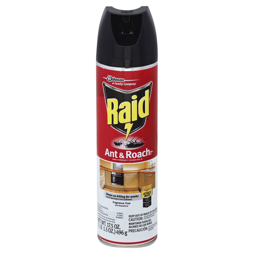 Raid Fragrance Free Ant & Roach Killer Spray (1.09 lbs)