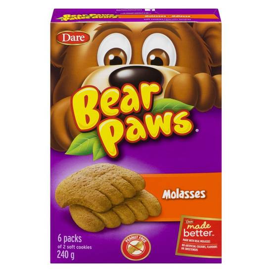 Dare biscuits tendres à la mélasse, pattes d'ours (240 g) - bear paws molasses (240 g)